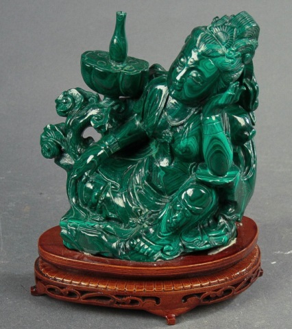 Appraisal: th c South Asian Goddess Made of malachite and on