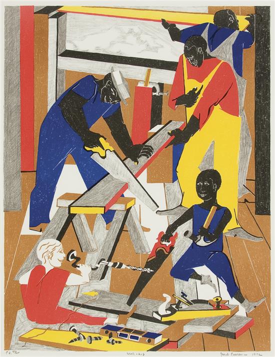 Appraisal: JACOB LAWRENCE American - Workshop color lithograph of signed titled