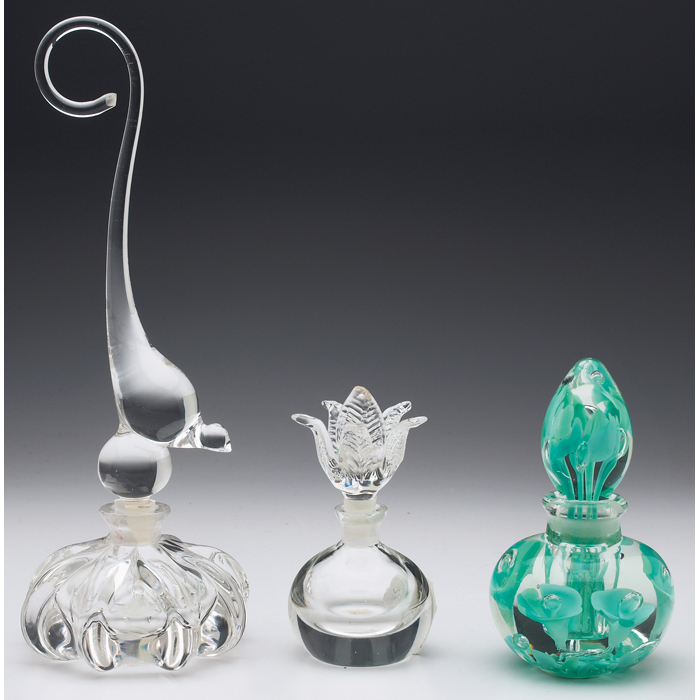 Appraisal: Pairpoint perfume bottle with stopper round form in clear glass