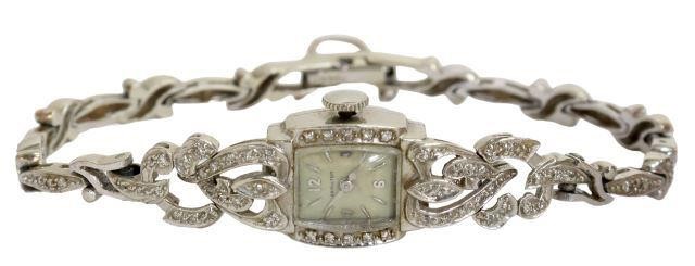 Appraisal: Estate Art Deco Hamilton lady's wristwatch kt white gold case