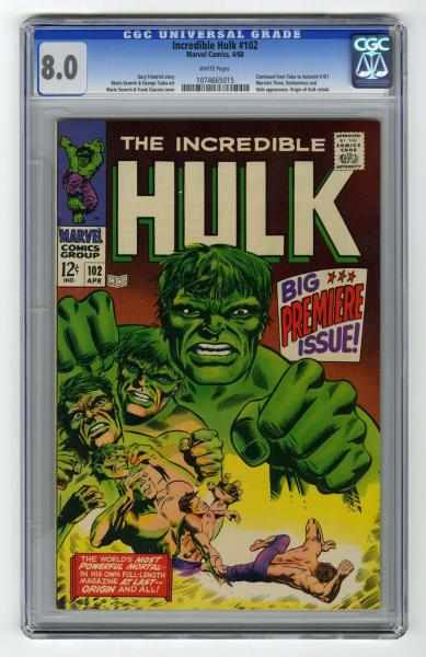 Appraisal: Incredible Hulk CGC Marvel Comics Click for full description