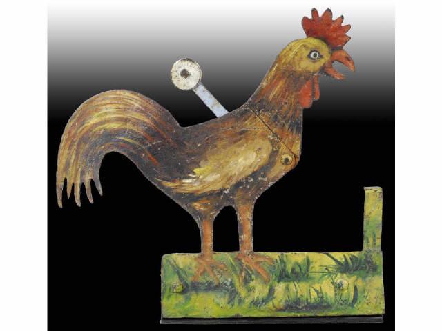 Appraisal: Cast Iron and Steel Rooster Carnival Target Description When bullseye