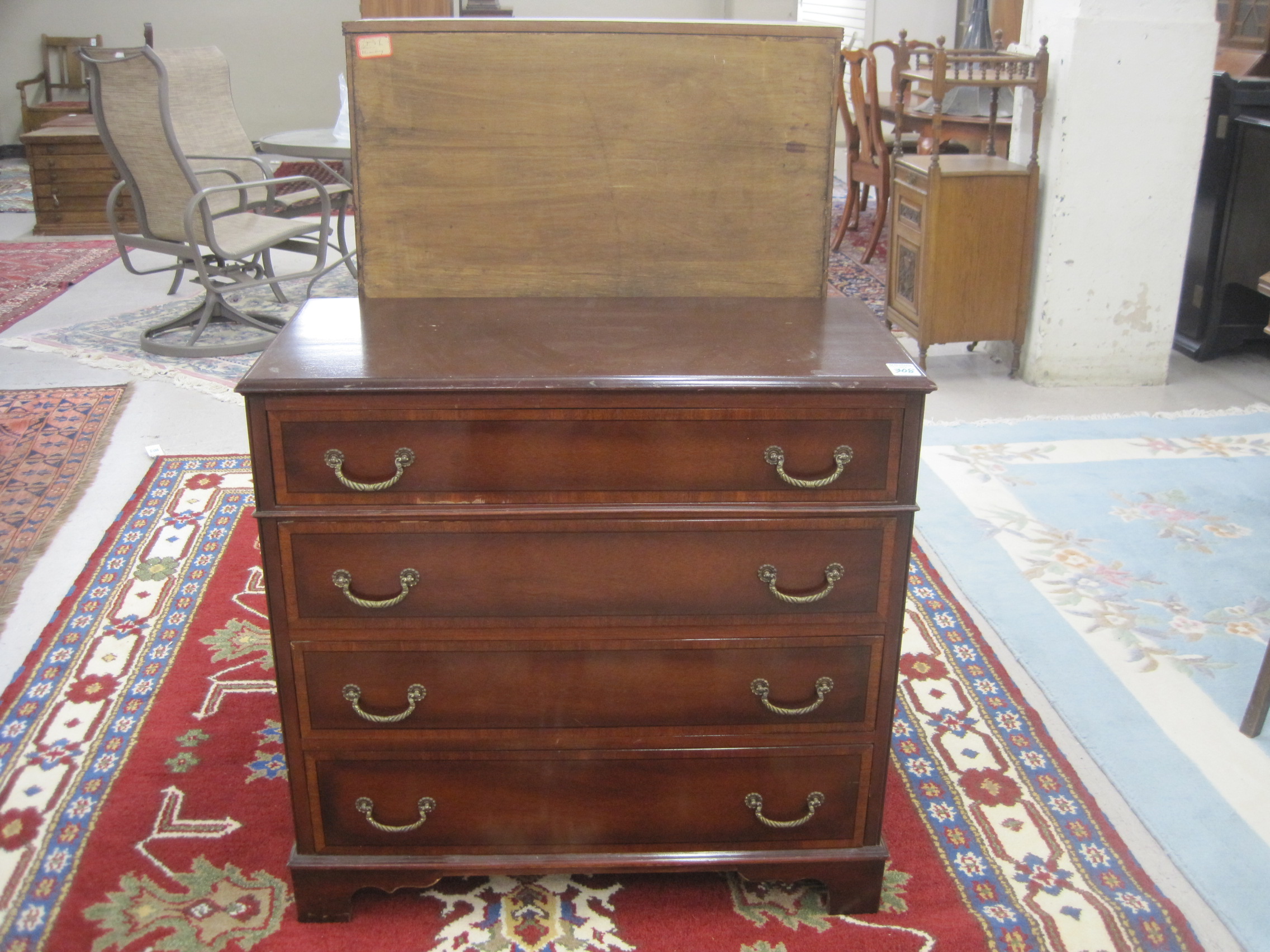 Appraisal: FEDERAL STYLE MAHOGANY BACHELOR CHEST American mid- th century having