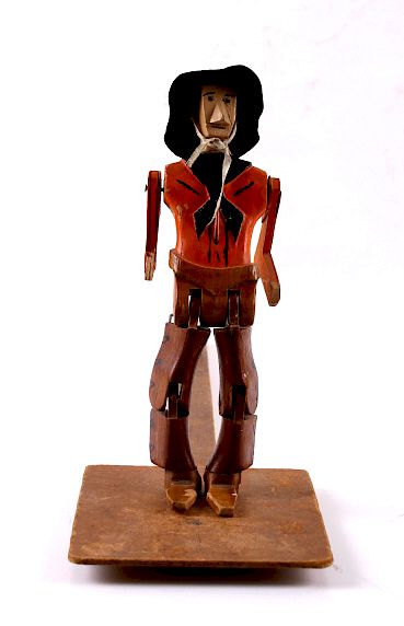 Appraisal: th Century Folk Art Dancing Cowboy Figure For our bidding