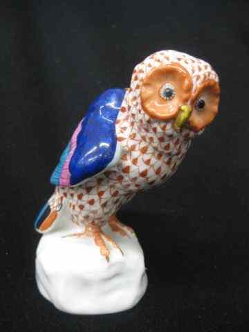 Appraisal: Herend Porcelain Figurine of an Owl rust fishnet '' excellent