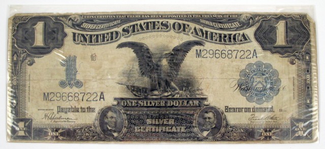 Appraisal: LARGE U S ONE DOLLAR SILVER CERTIFICATE Abraham Lincoln U