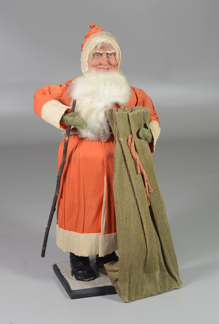 Appraisal: Crepe paper Santa figure celluloid face cotton beard crepe robe