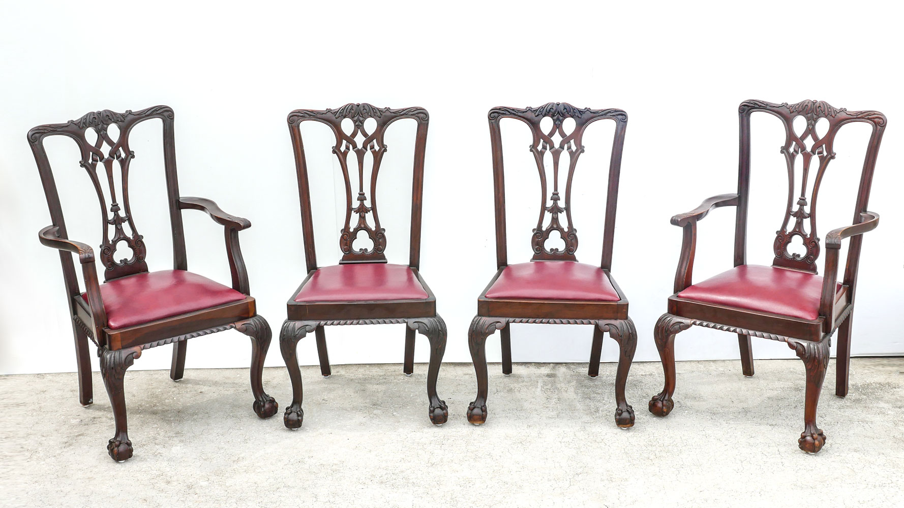 Appraisal: CARVED TH CENTURY CHIPPENDALE CHAIRS Comprising - armchairs side chairs