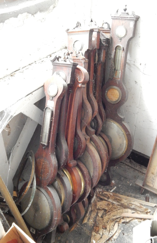 Appraisal: Various thC mahogany wheel barometers all requiring attention