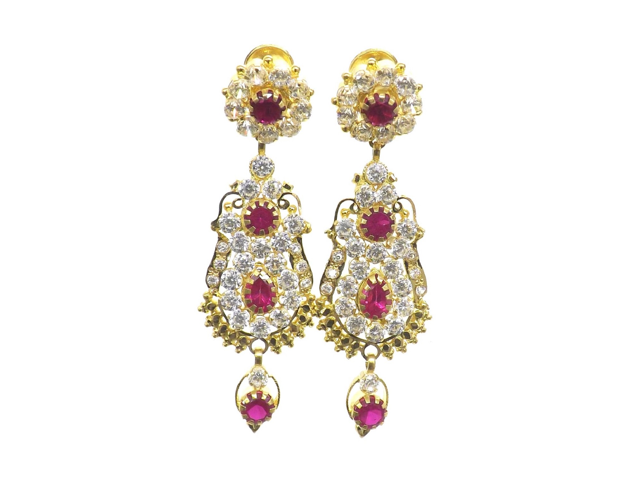 Appraisal: Pair of k stone set drop earring gm drop mm