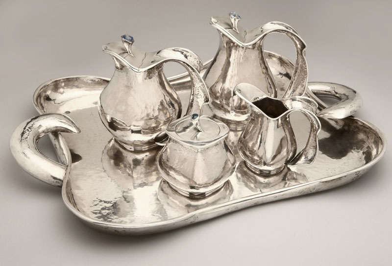 Appraisal: An Italian Modernist sterling silver coffee and tea service Mid-