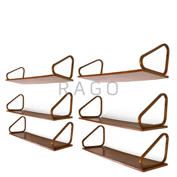 Appraisal: ALVAR AALTO ARTEK Six wall shelves Condition Report Features twelve