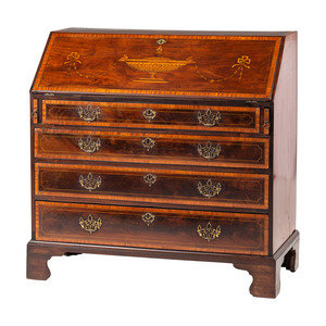 Appraisal: A George III Style Mahogany Urn Inlaid Slant Front Desk