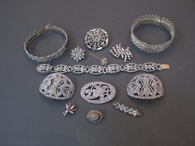 Appraisal: TWO TH CENTURY CUT-STEEL OPENWORK BANGLES a similar cut-steel bracelet