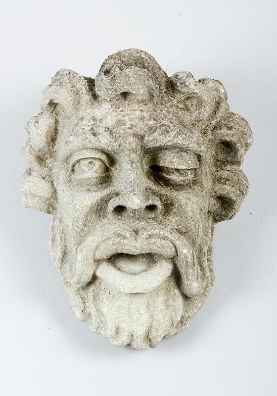 Appraisal: Stone Head Stone Head of a man with open mouth