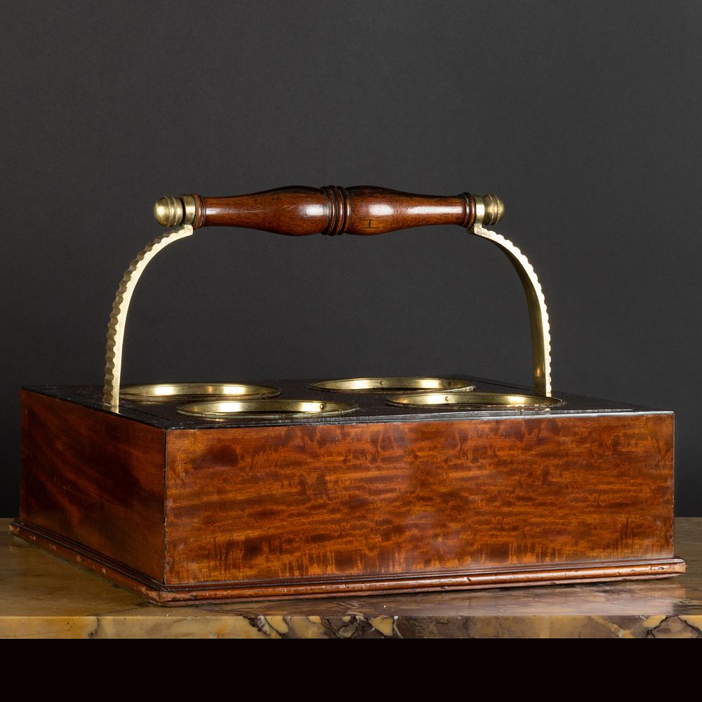 Appraisal: Scottish Brass-Mounted Mahogany Portable Wine Cooler Fitted with a removeable