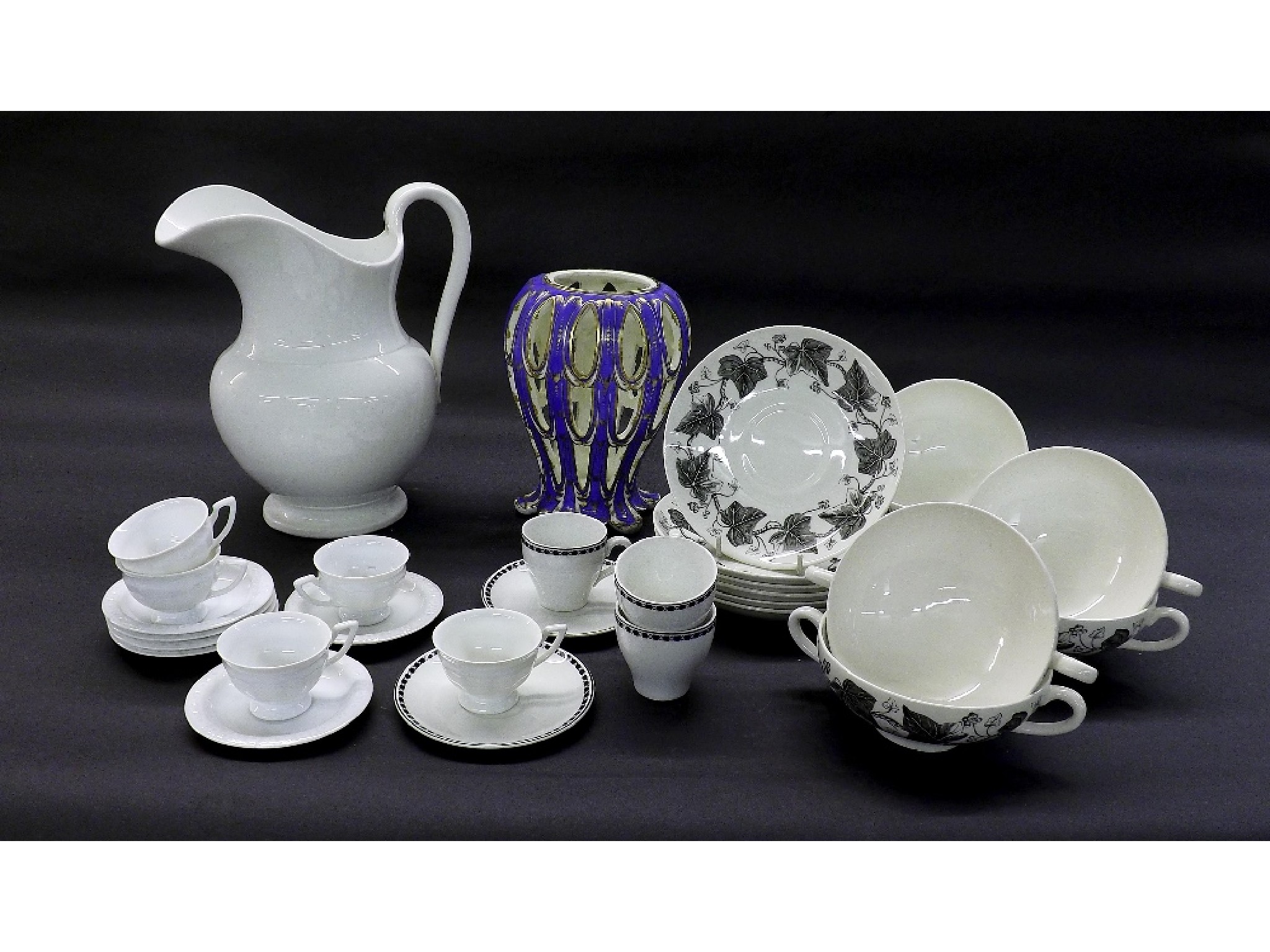 Appraisal: Collection of porcelain to include French scent vase of baluster