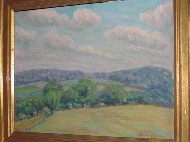 Appraisal: KNOWER MILLS AMERICAN TH CENTURY Spring hillside oil on board