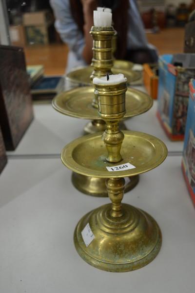 Appraisal: TWO DUTCH BRASS CANDLESTICKS INCL TH AND TH CENTURY