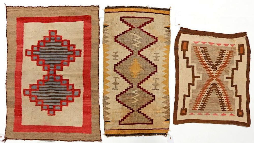 Appraisal: Three Navajo Rugs Size of largest ft in x ft