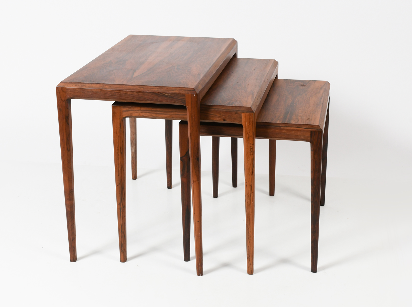 Appraisal: PC MID-CENTURY MODERN DANISH NESTING TABLES Designed by Johannes Andersen