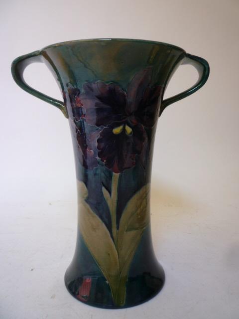 Appraisal: A WILLIAM MOORCROFT POTTERY VASE of waisted cylindrical form with