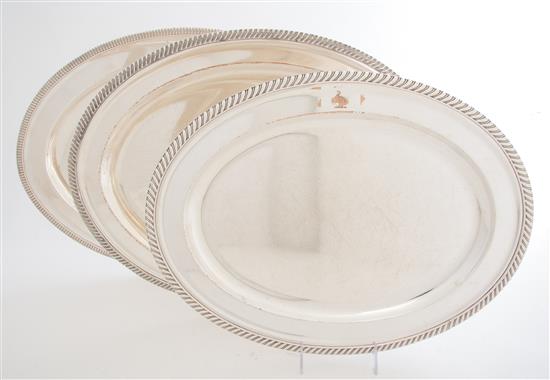 Appraisal: Sale Lot A Collection of Five Silver-plate Trays four oval