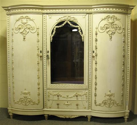 Appraisal: NEOCLASSICAL STYLE CREAM PAINTED ARMOIRE h w d in