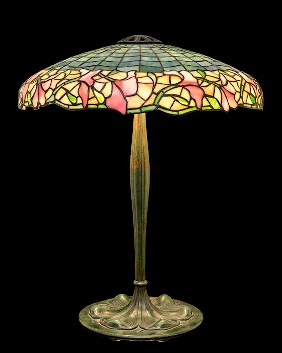 Appraisal: Suess Ornamental Glass Company American Early th Century Table Lamp