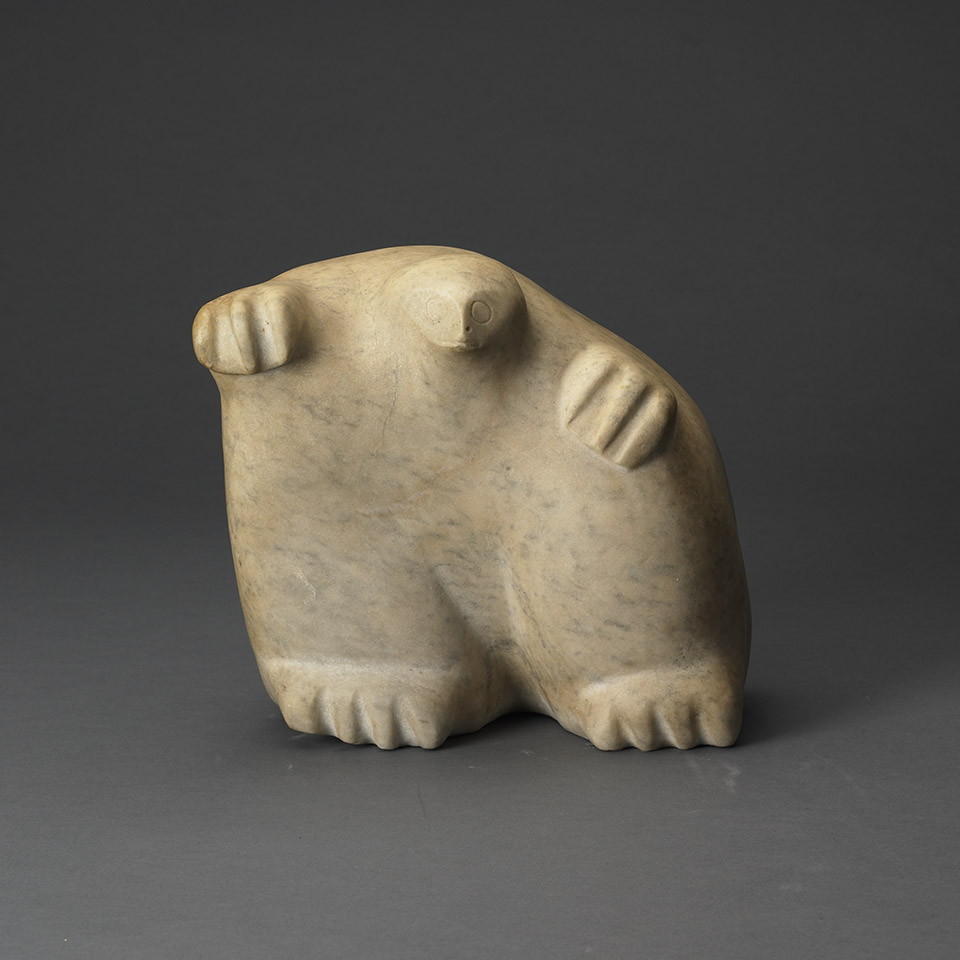 Appraisal: LATCHOLASSIE AKESUK E - Cape Dorset OWL Soapstone ca x