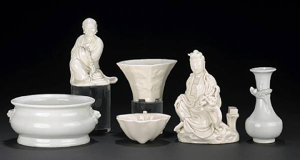 Appraisal: A group of six Dehua porcelain decorations th Century and