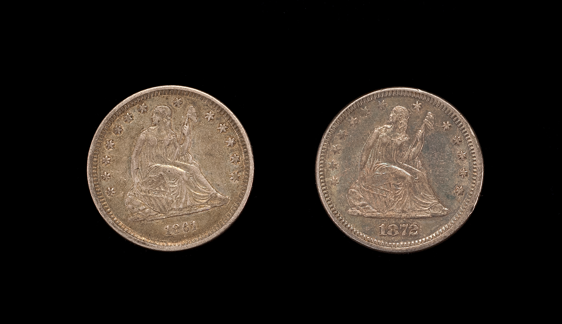 Appraisal: TWO U S QUARTERS and Nice toning EF-