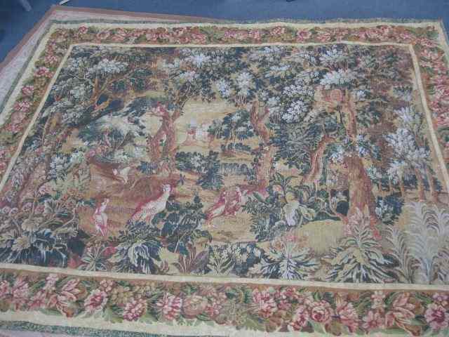 Appraisal: French Tapestry th Century style withgamebirds in the forest castle