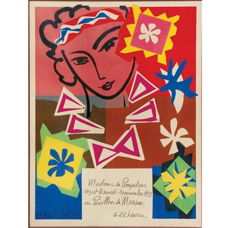 Appraisal: After Henri Matisse MADAME DE POMPADOUR Color lithograph Estimate -