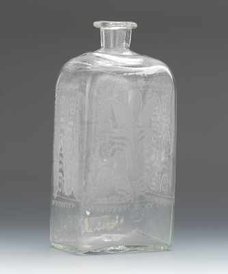 Appraisal: A Stiegel-Type Decanter ca Rectangular shape with sloping shoulder short