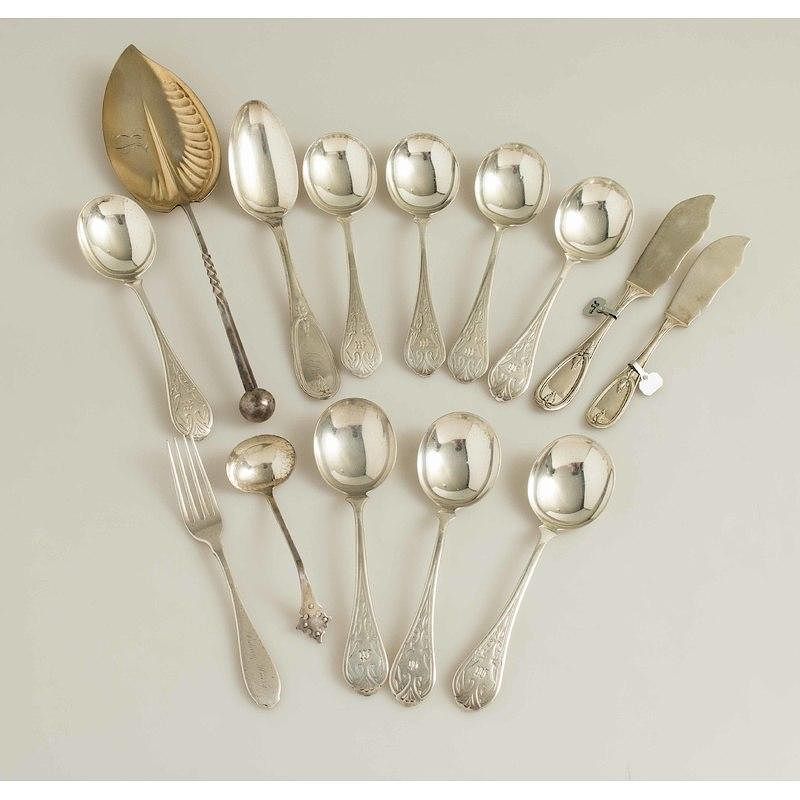 Appraisal: Shreve Silver Flatware Serving Pieces Lot of Shreve silver pieces