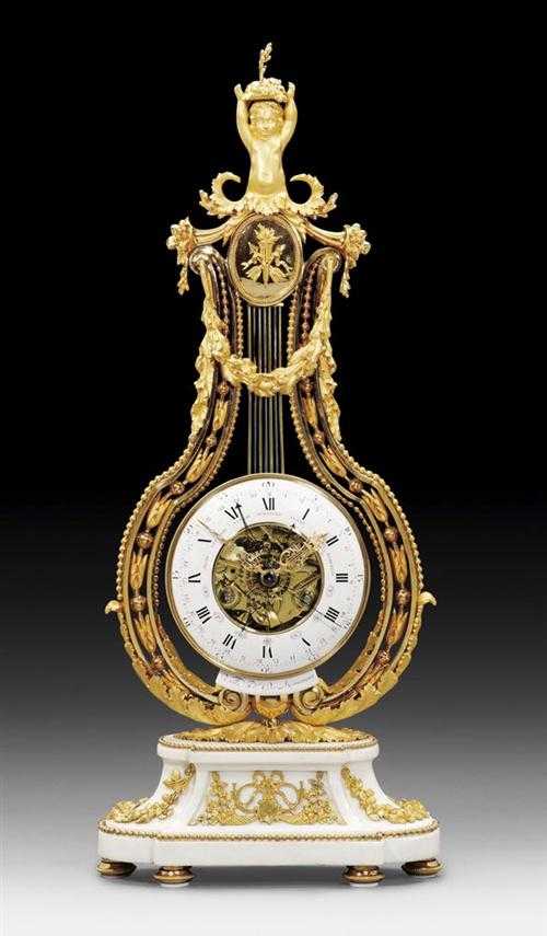 Appraisal: IMPORTANT SKELETON CLOCK Louis XVI the dial signed VALLE HGER