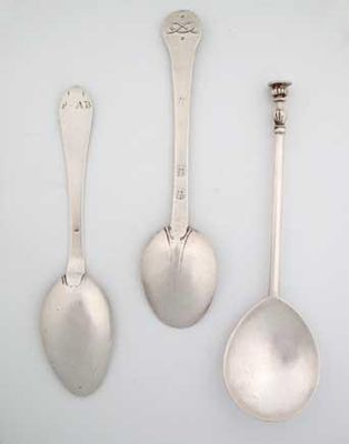 Appraisal: A late th century unascribed trefid spoon with a scroll