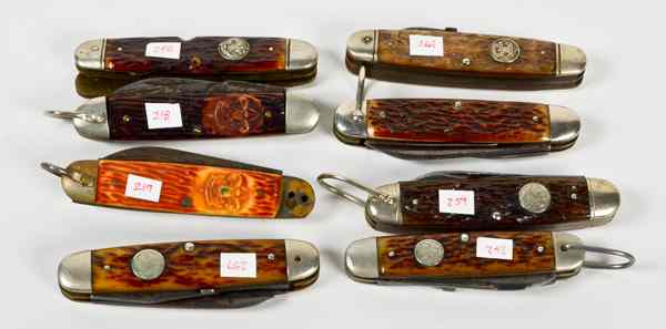 Appraisal: Boy Scout Knives Lot of Eight Six are manufactured by