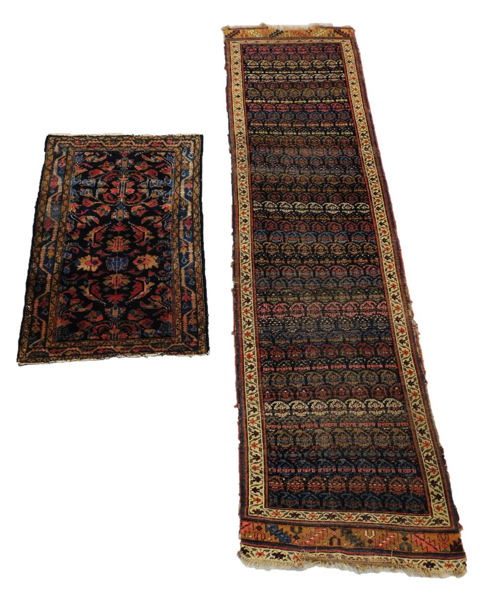 Appraisal: RUGS Two Antique Persian hand-made rugs including first an Antique