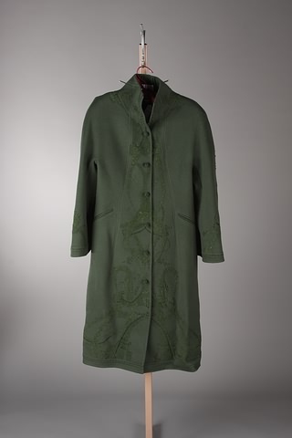 Appraisal: CHADO dark green wool cashmere embroidered full length coat signature