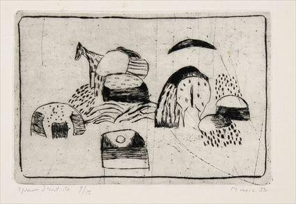 Appraisal: ZORAN MUSIC - MOTIVO DALMATA Drypoint etching x in edition