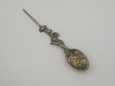 Appraisal: A George II III silvergilt mote spoon with an openwork