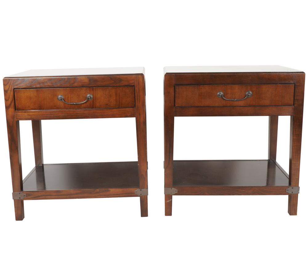 Appraisal: PAIR THOMAS O'BRIEN FOR HICKORY CHAIR END TABLESeach with label