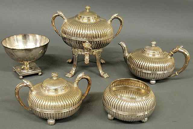 Appraisal: Silver soldered tea service by Gorham to include a hot