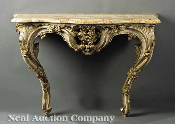 Appraisal: An Antique Carved Louis XV Cr me Peinte and Gilded