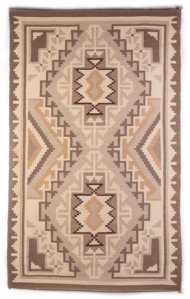 Appraisal: Din Navajo Two Grey Hills Textile ca Din Navajo Two