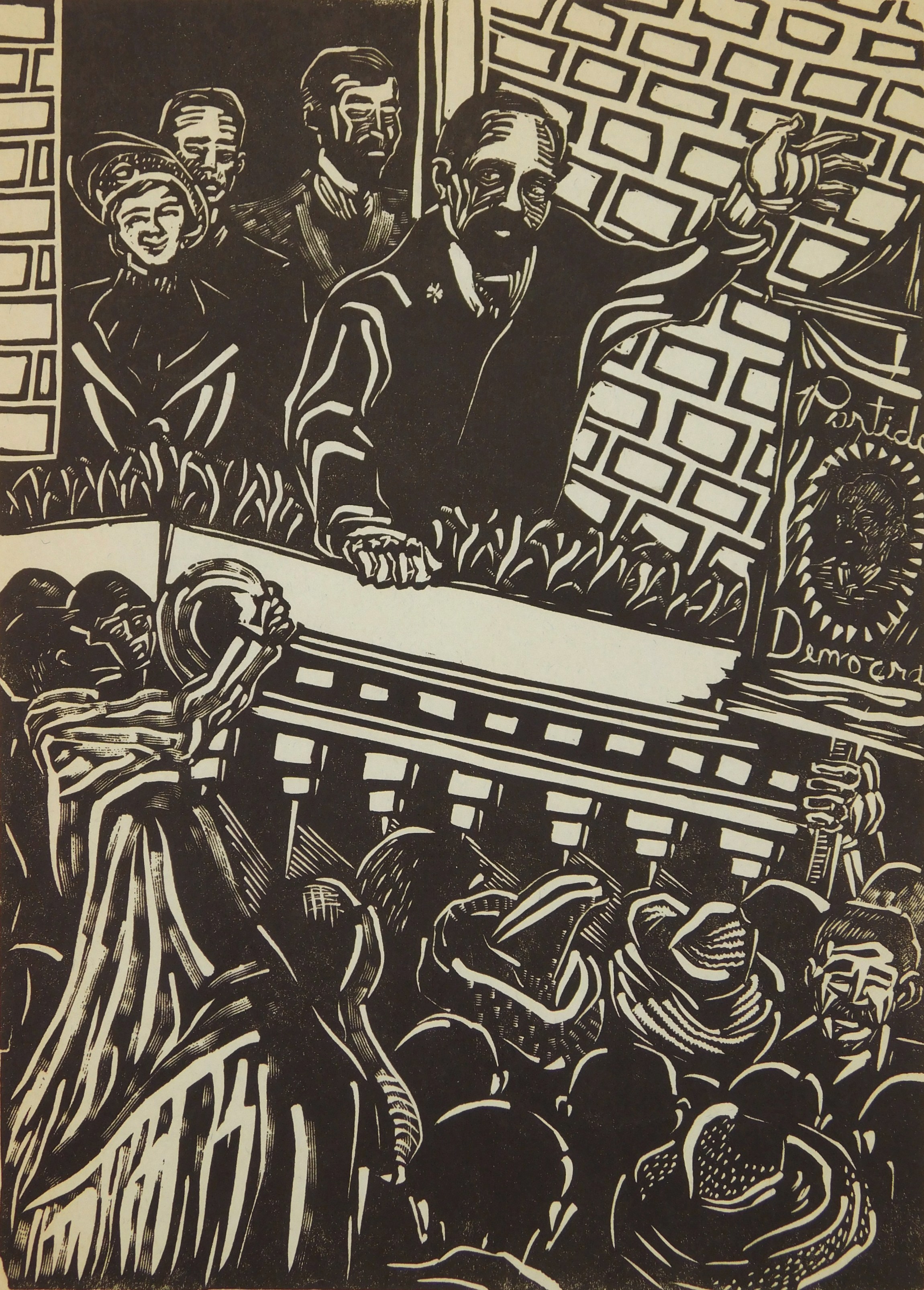 Appraisal: Jules Heller - Francisco I Madero Candidato Popular''- linocut printed