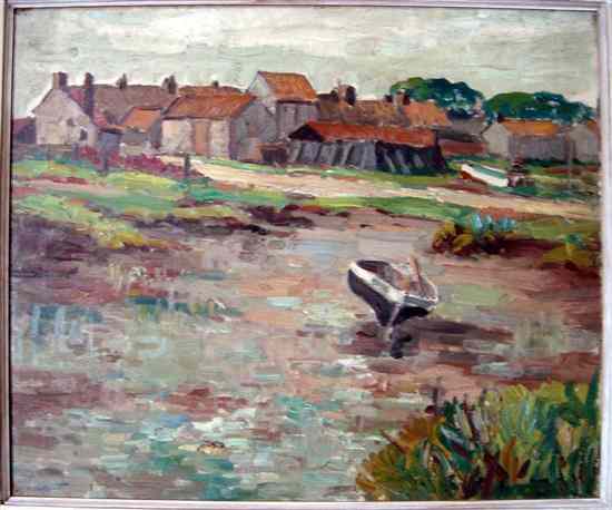 Appraisal: H W Phelan Gibb - oil on canvas 'Byancaster Staithes'