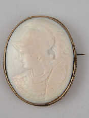 Appraisal: A coral cameo with a yellow metal tests carat gold